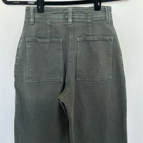 Wilfred Free Artizia Green High Waisted Wide Leg Denim - Size 2 - Picture 6 of 7